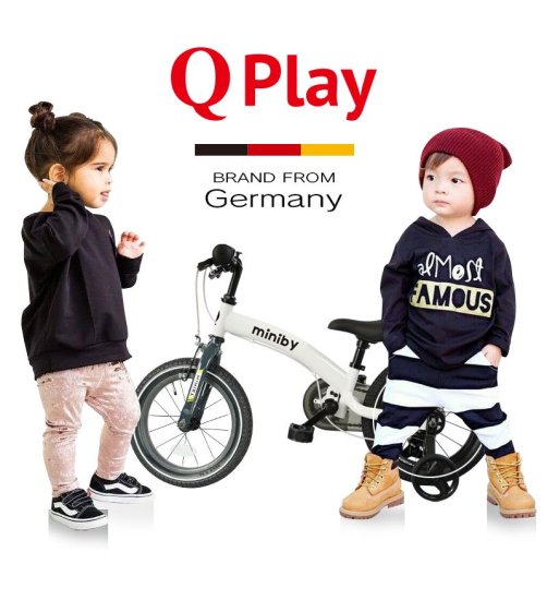 3in1 子供用自転車 14インチ Q play Miniby14 キックバイク＆補助輪