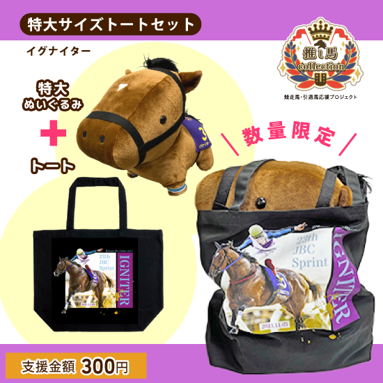 <img class='new_mark_img1' src='https://img.shop-pro.jp/img/new/icons6.gif' style='border:none;display:inline;margin:0px;padding:0px;width:auto;' />イグナイター/特大ぬいぐるみ&お出かけトート セット 【クリックポスト不可】