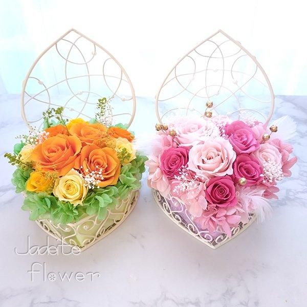 Belles Fleurs プリザーブドフラワーアレンジメント ピンクバラ ピンク バラとリボンのアレンジメント プリザーブドフラワー