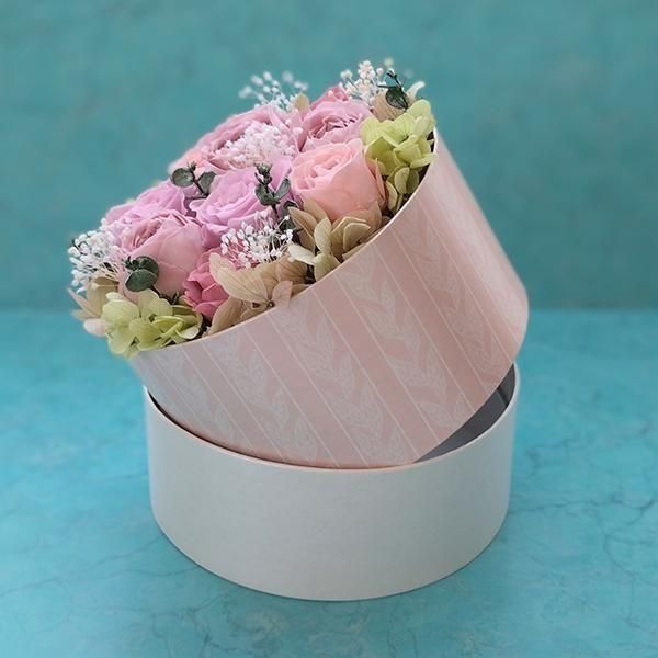 プリザーブドフラワーギフト・フラワーボックスサークル（エレガント