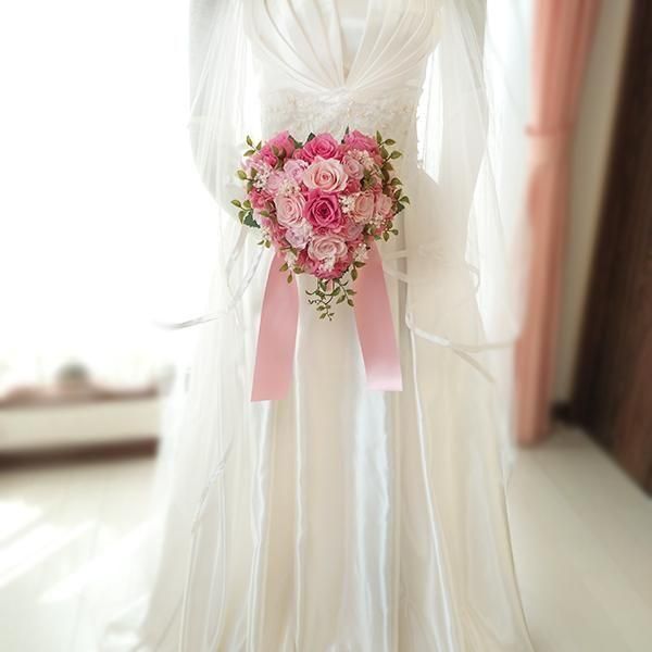 即日発送可能・完成品ブーケ】プリザーブドフラワーハートブーケ