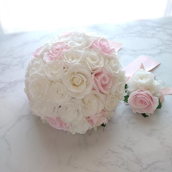 即日発送可能・完成品ブーケ】プリザーブドフラワーラウンドブーケ 即日発送可能・完成品ブーケ】プリザーブドフラワーラウンドブーケ