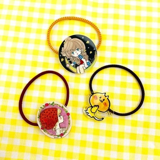 水森亜土 アクリルヘアゴム ツキ ヘアアクセサリー 亜土ちゃん