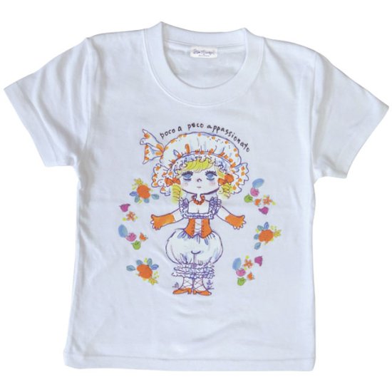 水森亜土 キッズTシャツ ハナ ホワイト 120cm 亜土ちゃん