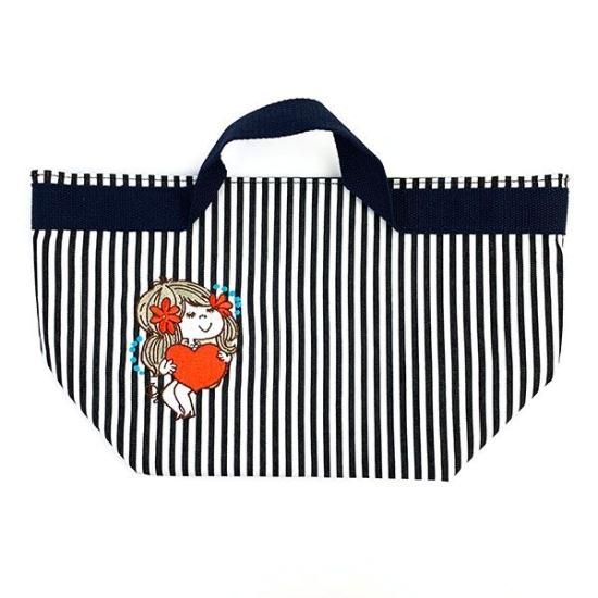 水森亜土 ランチトート ストライプ ハート パターンシリーズ