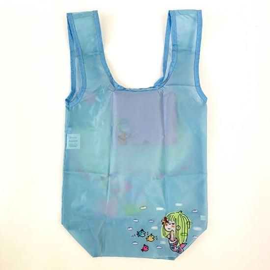水森亜土 エコバッグ サカナ ブルー お買い物 亜土ちゃん