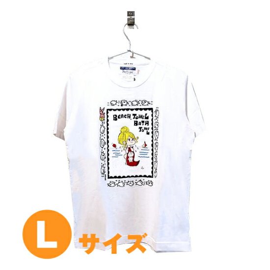 水森亜土 キャプテンサンタ コラボ Tシャツ ホワイト L アパレル