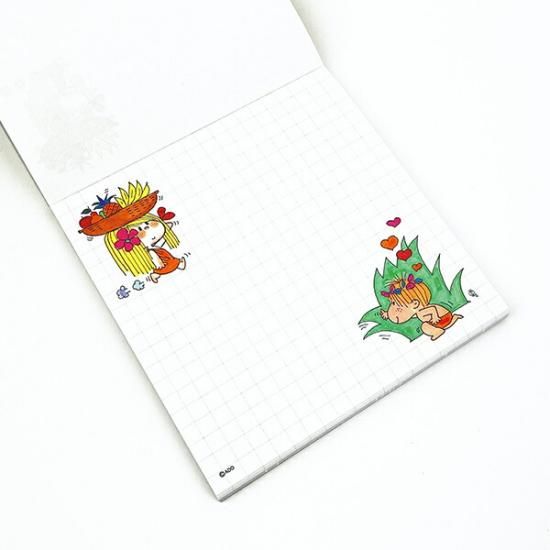 レア♡水森亜土 メモ 水森亜土 スクエア メモパッド (ブルー) 文具