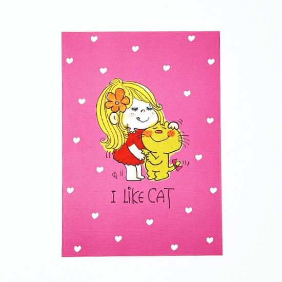 水森亜土 ポストカード (ピンク) 文具