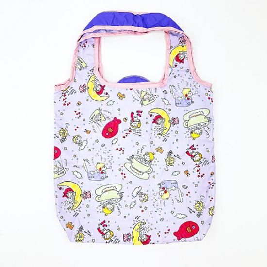 水森亜土 バスタイム エコバッグ パープル×ライトパープル