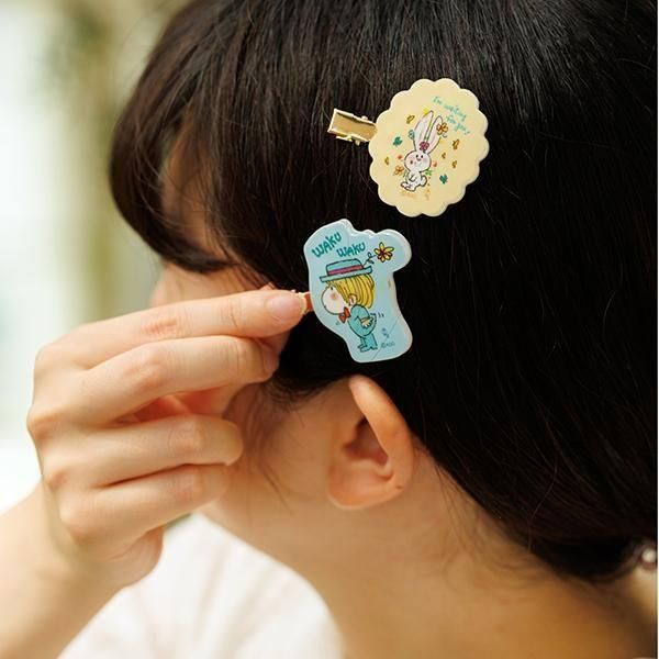 水森亜土 天使 前髪クリップ(2個セット)