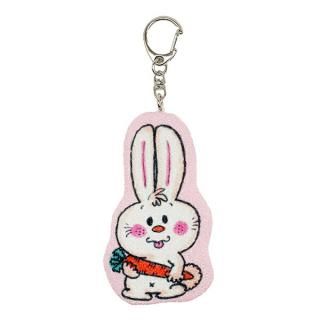 未使用品　水森亜土 プルぴゅんキーチェーン　赤いオープンカー キーホルダー 水森亜土 2チャームワイヤーキーリング ピンク キーホルダー