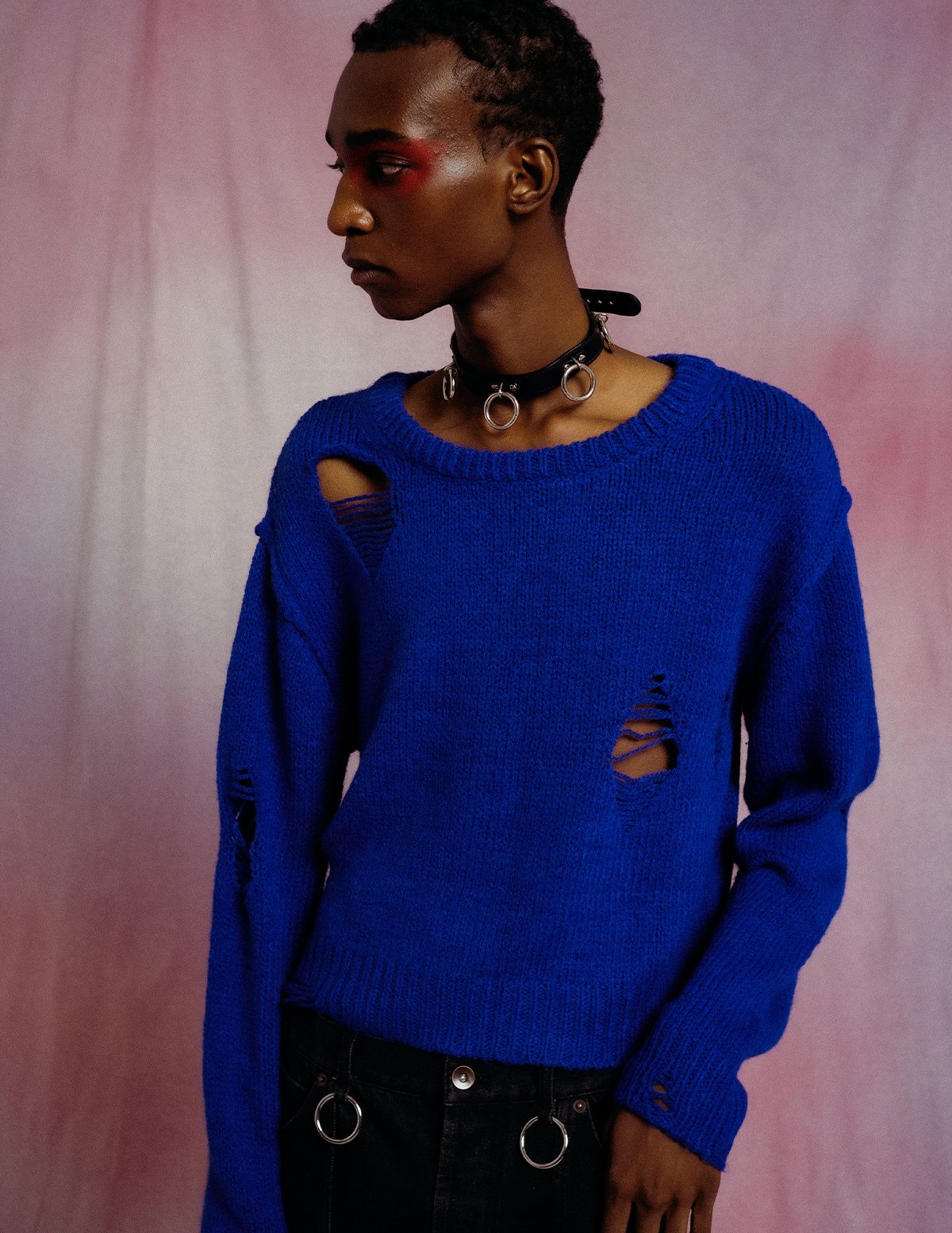 CROPPED SWEATER  - BLUE