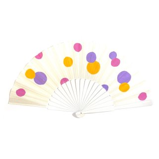 スペイン製　手描き水玉アバニコ (32cmペリコン)  (紫・フクシアピンク・オレンジ) マルチカラー ネコポス送料無料