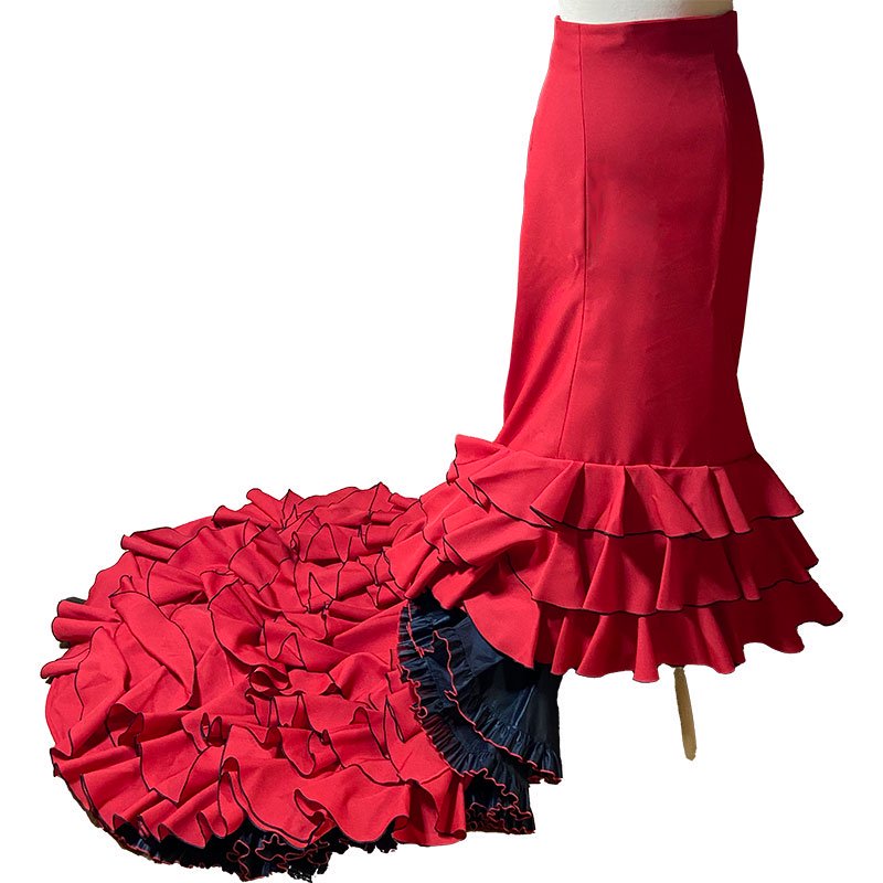 バタ・デ・ コーラファルダ 前3段・後5段 | サイズ40、Length:95cm - フラメンコドレスショップ ケイトトス Flamenco  dress shop katetoss