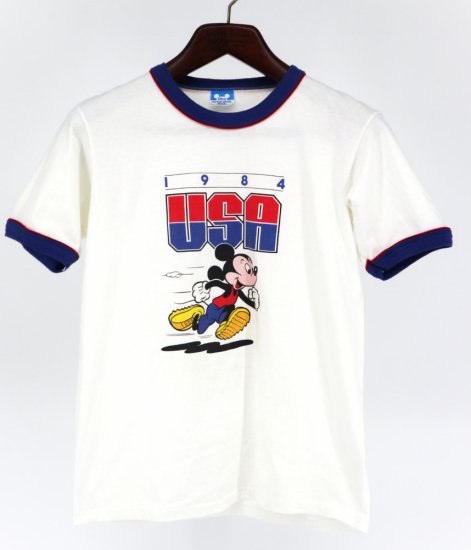 古着 1984 ロサンゼルスオリンピック DISNEY ディズニー ミッキーマウス リンガーTシャツ / メンズM - DAIGO'S ONLINE  SHOP