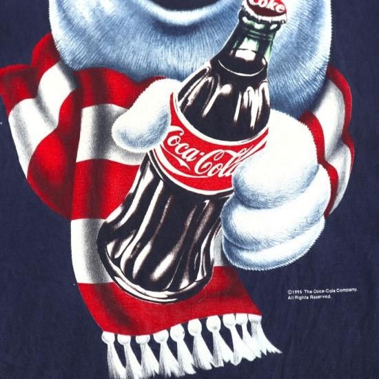 Coca-Cola ポーラーベア Tシャツ ネイビー シロクマ Sサイズ 95年USA製ポーラーベアコカ・コーラTシャツ | CUSTOM FEVER