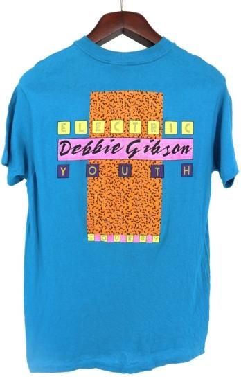 80s/DEBBIE GIBSON/デビーギブソン/Tシャツ/HANES/黒/L Vtg 1989 Debbie Gibson Electric Youth Concert T-shirt Black