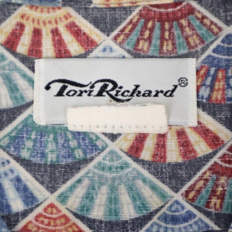 古着 70's Tori Richard トリリチャード ビンテージ 旧タグ 扇子 総柄 アロハシャツ / メンズS～M相当 - DAIGO'S  ONLINE SHOP