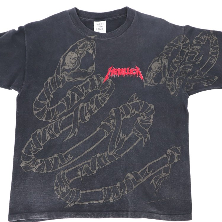 古着 90's USA製 Metallica メタリカ pushead wild oats シングルステッチ 大判プリント バンド Tシャツ /  メンズL - DAIGO'S ONLINE SHOP