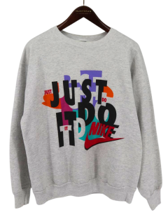  90s NIKE ʥ 䥿 ǡJUST DO ITǡ ߤꥰ졼 ΢ ޥ顼 ߤߥץ åȥ / L