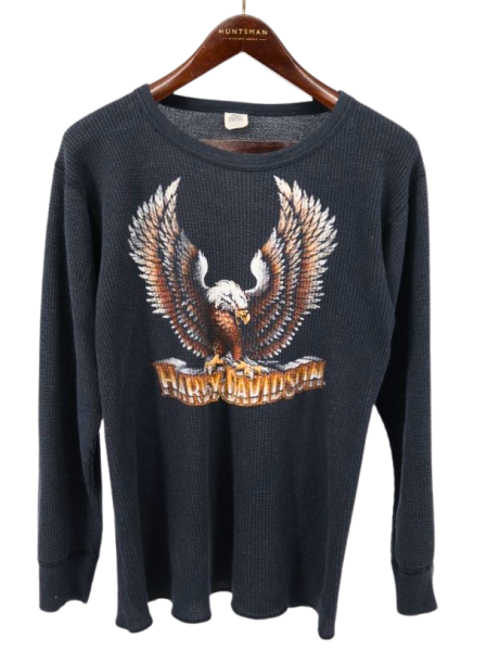  80's USA MENS FASHION THERMAL HARLEY-DAVIDSON ϡ졼ӥåɥ ӥơ ޥ륷 / XL