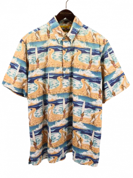   90s HAWAII Reyn Spooner M.Field ޥե BD ܥ ϡեܥ åȥ ץ륪С ϥ / XL