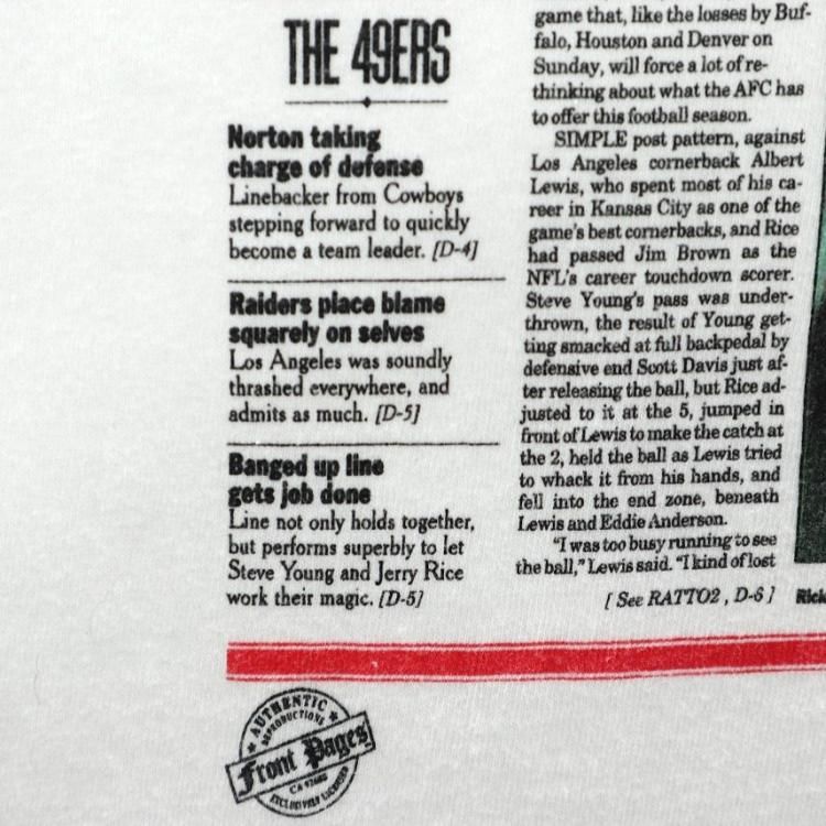 古着 90's USA製 FRUIT ボディ San Francisco 49ers NFL Jerry
