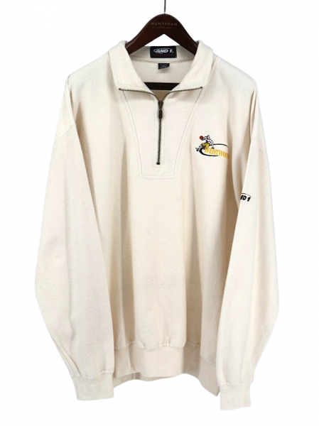 古着 00's AND1 アンドワン BASKETBALL バスケットボール 刺繍 ハーフジップ 長袖Tシャツ / メンズXL