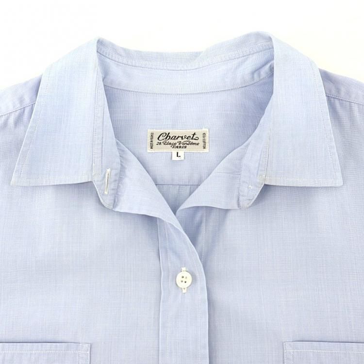 【美品】シャルべ 長袖 カフス シャツ ワイシャツ 41 XL相当 ブルー 美品】シャルべ 長袖 カフス シャツ ワイシャツ 41 XL相当