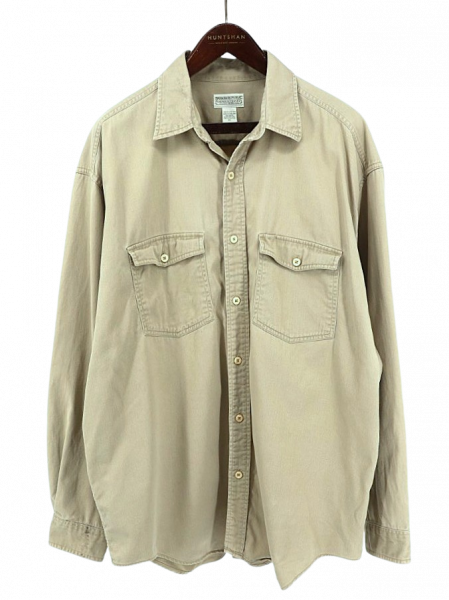 古着 80's BANANA REPUBLIC バナナリパブリック SAFARI&TRAVEL CLOTHING ベージュ サファリ シャツ 長袖シャツ / メンズXL