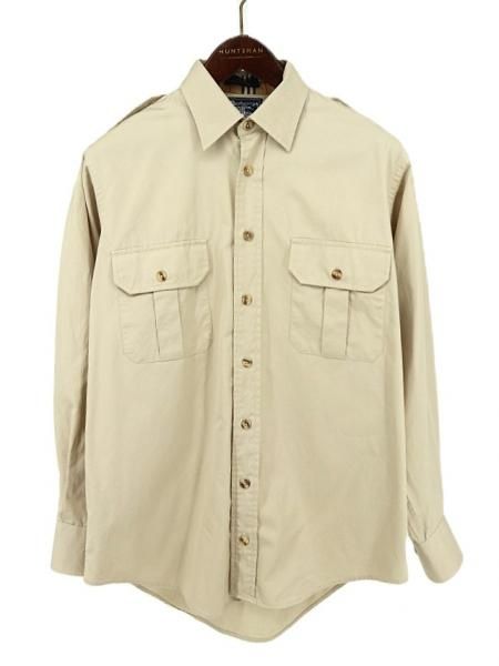 古着 90's USA製 Burberrys バーバリー ノバチェック エポレット付き コットン 長袖 サファリ シャツ / メンズM