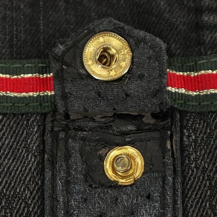 pellepelle　ペレペレ　ブラックデニムベスト　XXLサイズ　刺繍ロゴ　黒 pellepelle ペレペレ ブラックデニムベスト XXLサイズ 刺繍ロゴ