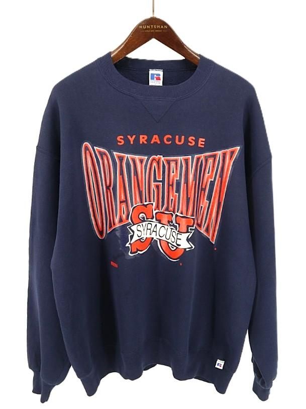 古着 90's USA製 RUSSELL ATHLETIC ラッセル SYRACUSE ネイビー