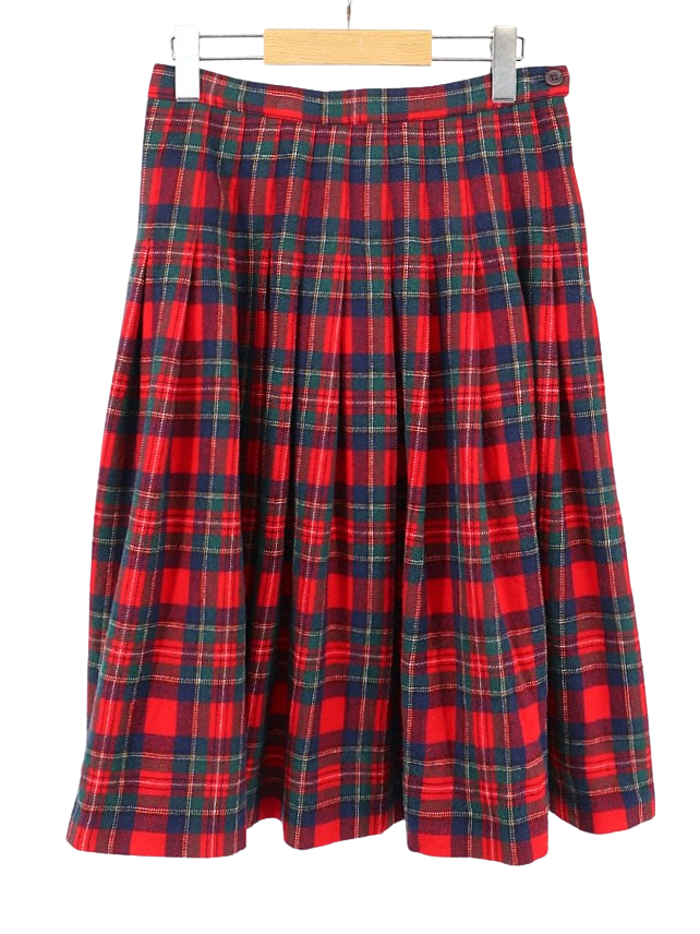 USA製☆古着☆【ペンドルトン ウール プリーツスカート】タータンチェック 古着 70's USA製 ビンテージ PENDLETON ペンドルトン バージン