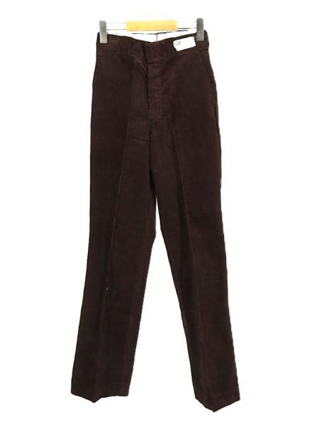 古着 未使用 フラッシャー付き デッドストック 70's~80'S USA製 ビンテージ Dickies ディッキーズ チビタグ ブラウン コーデュロイ ワークパンツ / W24インチ