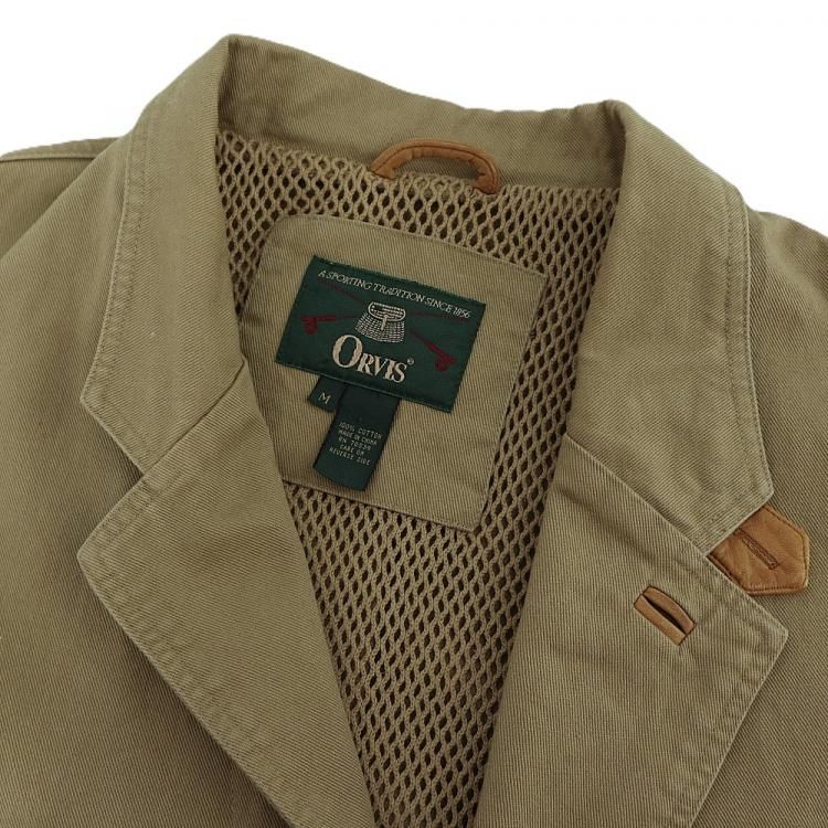 90s orvis オービス　ウールジャケット　Lサイズ　チェック　緑タグ 古着 90's orvis オービス 緑タグ レザー エルボーパッチ付き
