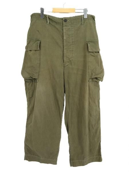 古着 40's ビンテージ 米軍 US ARMY M-43 13スターボタン ヘリンボーンツイル トラウザーズ カーゴパンツ / W38インチ