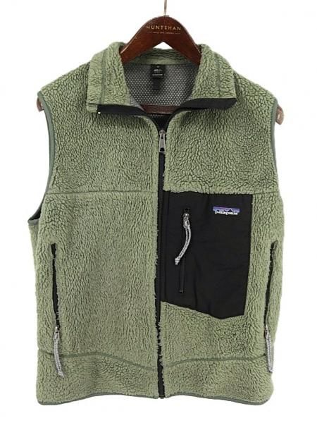 古着 90's USA製 Patagonia パタゴニア  RETRO X オリーブ色 パイル フリース ベスト / メンズM