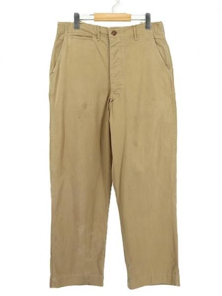 古着 40's~50's ビンテージ 米軍 US ARMY M-1945 ボタンフライ コットンツイル カーキ チノ トラウザーズ パンツ / W33インチ