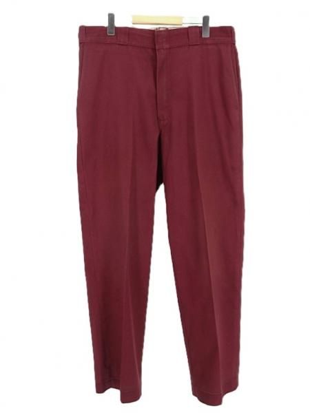 古着 80's USA製 Dickies ディッキーズ  股下ガゼット付き マルーン ワークパンツ / W36 インチ