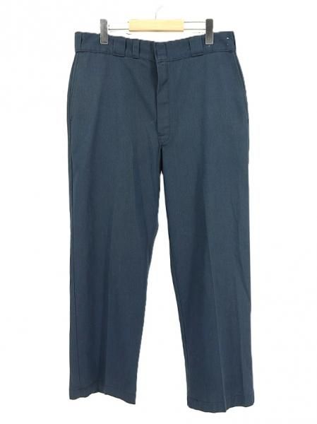 古着 80's USA製 Dickies ディッキーズ チビタグ センター細ベルトループ 股下ガゼット付き ネイビー ワークパンツ / W36 インチ