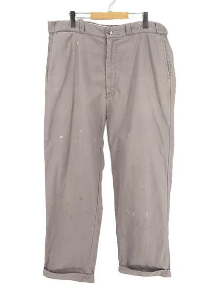 古着 60's ビンテージ HERCULES ヘラクレス 股下ガゼット コインポケット付き MOUNTAIN CLOTH グレー ワークパンツ / W35インチ相当