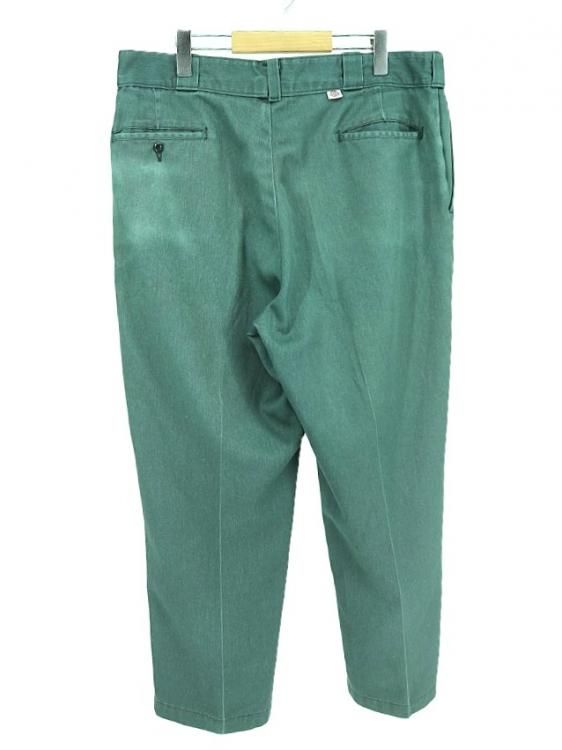 80s チビタグ USA製DICKIES ディッキーズ ワークパンツ　W32 古着 80's USA製 Dickies ディッキーズ チビタグ グリーン