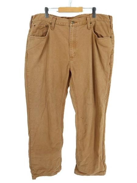 古着 Carhartt カーハート 100096 ブラウンダック地 Weathered Duck ウェザード 5ポケット ワークパンツ / W40インチ