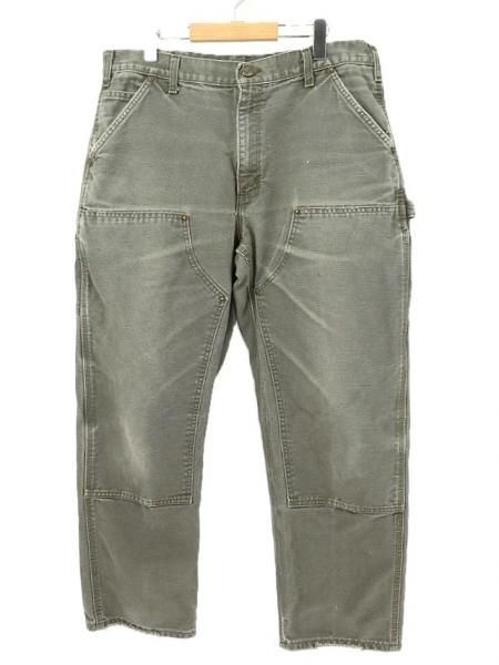 古着 メキシコ製 Carhartt カーハート B136 ダブルニー モスグリーン コットンダック地 ペインターパンツ / W36インチ