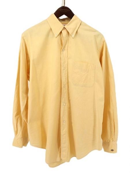 古着 70's~80's ビンテージ USA製 BROOKS BROTHERS ブルックスブラザーズ MAKERS 6ボタン イエロー系 ポロカラー 長袖シャツ / メンズXL(17-5)