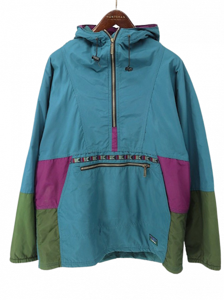 古着 90's USA製 L.L.Bean エルエルビーン Thinsulate 中綿入り グリーン系 パッカブル ナイロン アノラックパーカー / メンズL