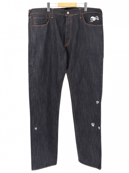 古着 EVISU エヴィス LOT 0005 ドクロ刺繍 大黒 カモメマーク ジーンズ デニムパンツ  / W42