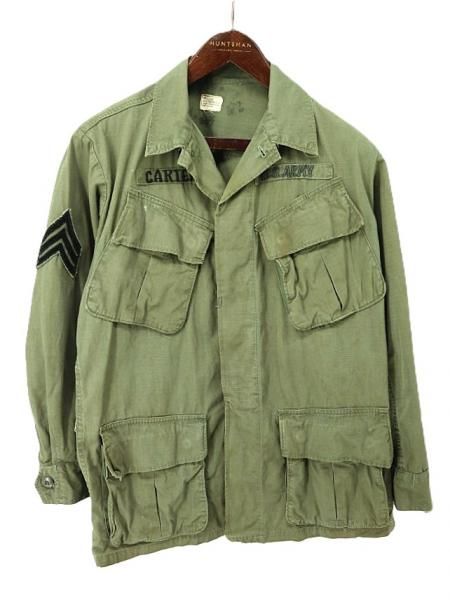 ���� 60's �ӥ�ơ��� �Ʒ� US ARMY Jungle Fatigue ����󥰥�ե��ƥ����� 4th �͡���ѥå��դ� ���㥱�å� / ���S